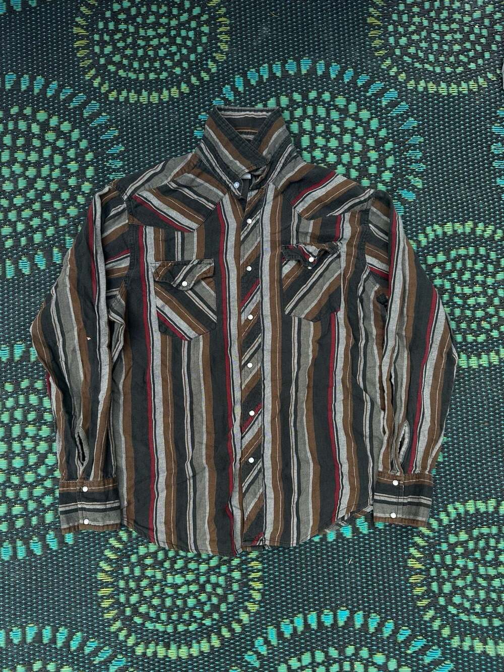 Vintage Wrangler Western Striped Pearl Snap Shirt